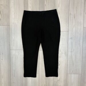 Chico's 1.5 Medium Size 10 Black Pull On Pant Stretch Ankle Ponte Slimming
